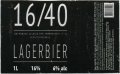 Сватове "Вест Менеджмент"ТОВ Lagerbier 16 / 40 UA-13-SVT-11-LBU-P-15-02-004